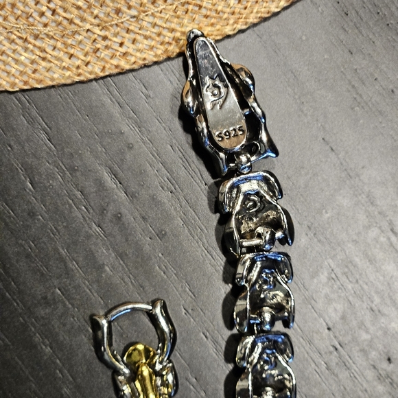 Sterling silver & gold Dragon Bracelet - Picture 7 of 11